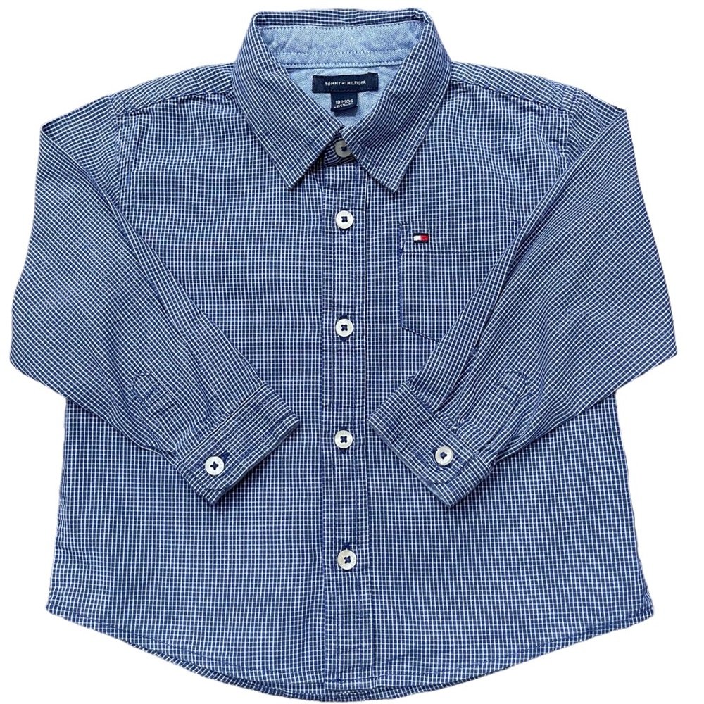 Toddler Button Up Shirt Cotton Check